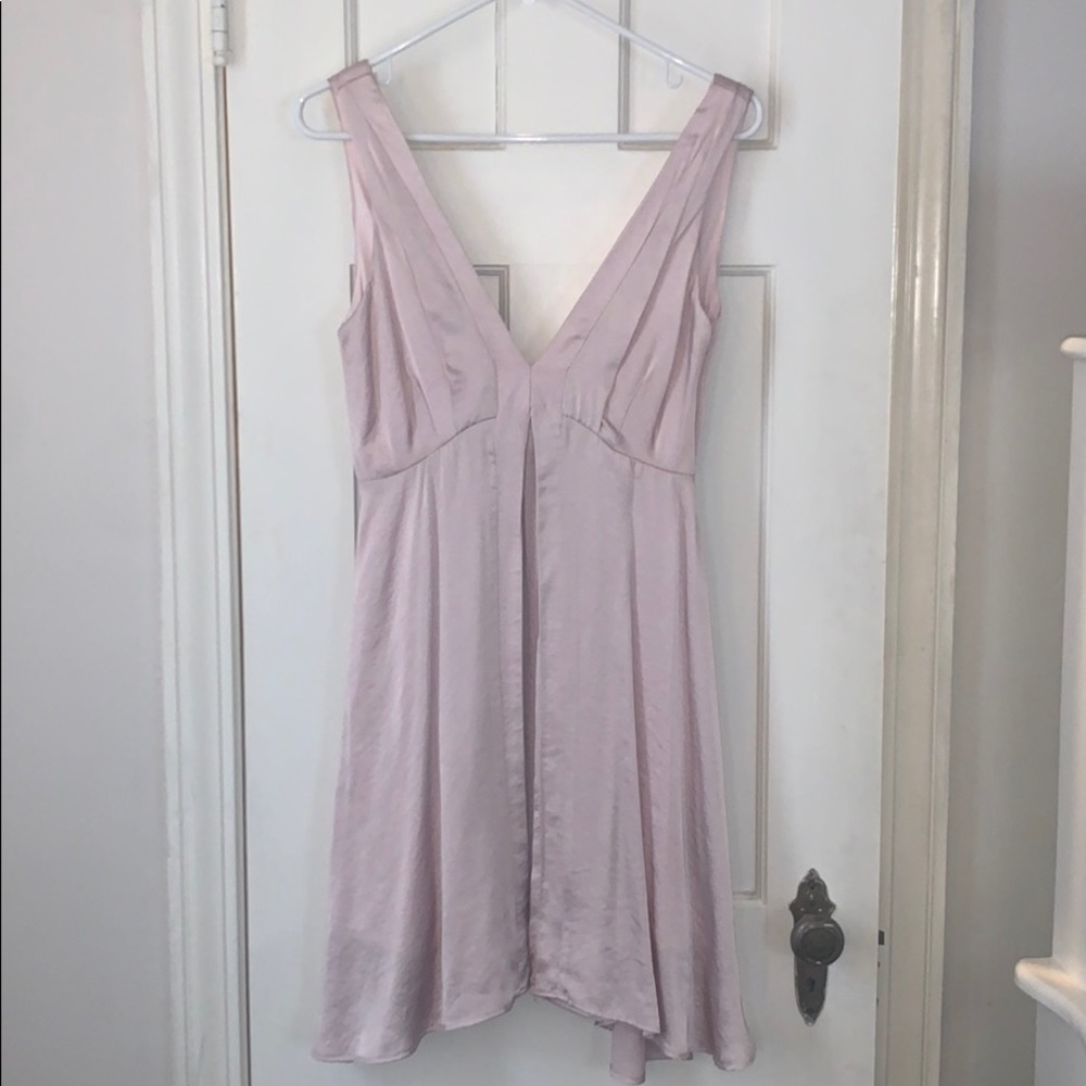 Pink satin mini dress